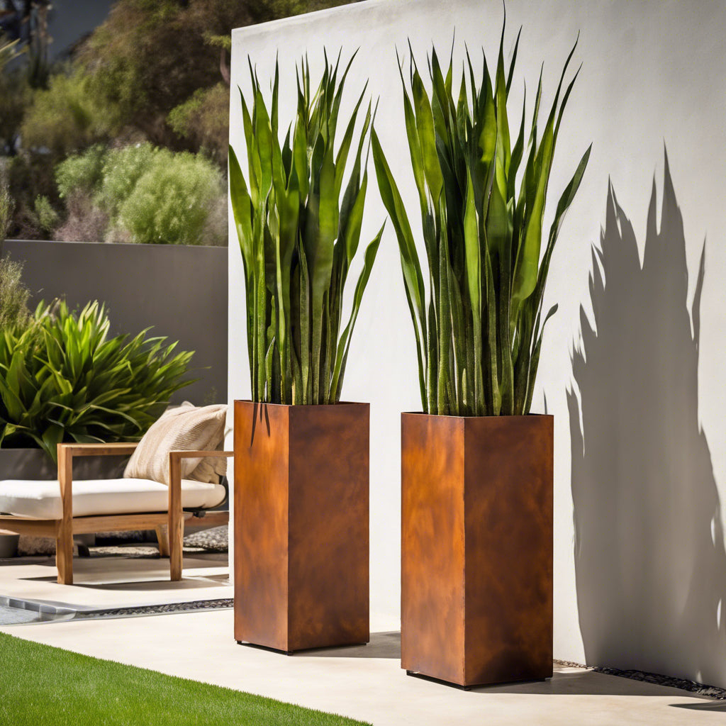 Corten Steel Column Planters