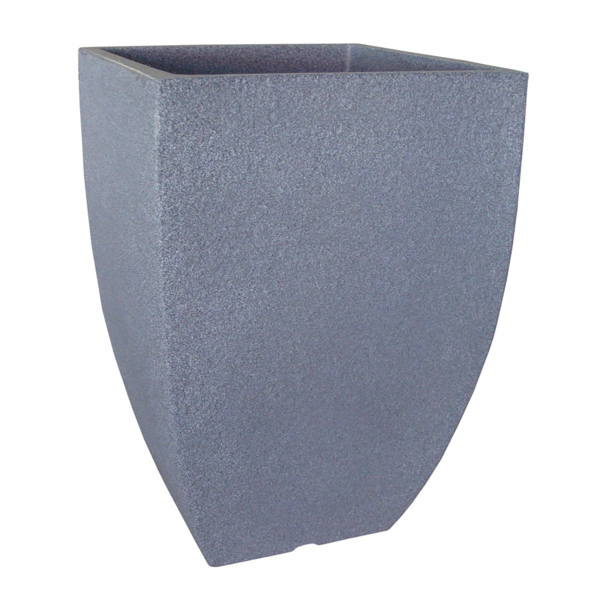 Gray planter pot on a white background. Henderson Garden Supply