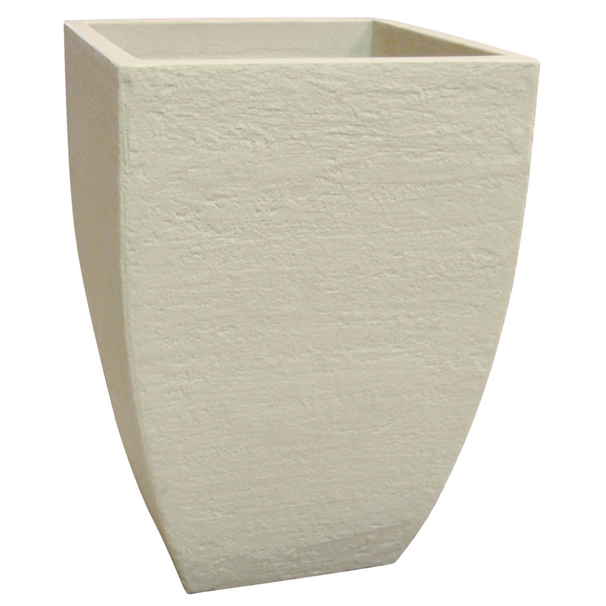 Beige rectangular planter on a white background. Henderson Garden Supply