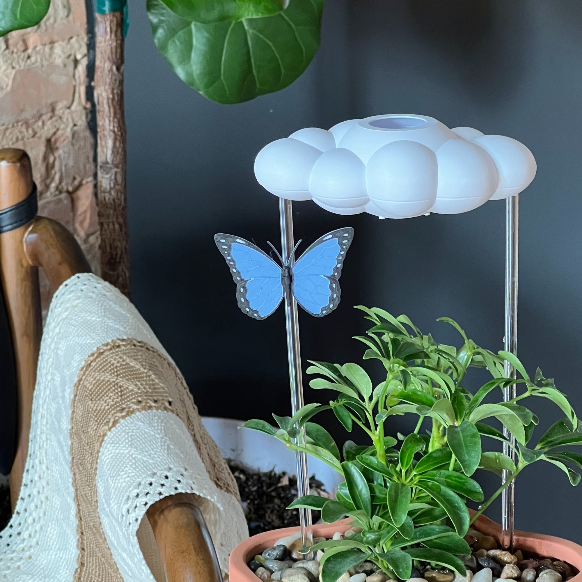 Dripping Rain Cloud with Blue Butterfly Charm