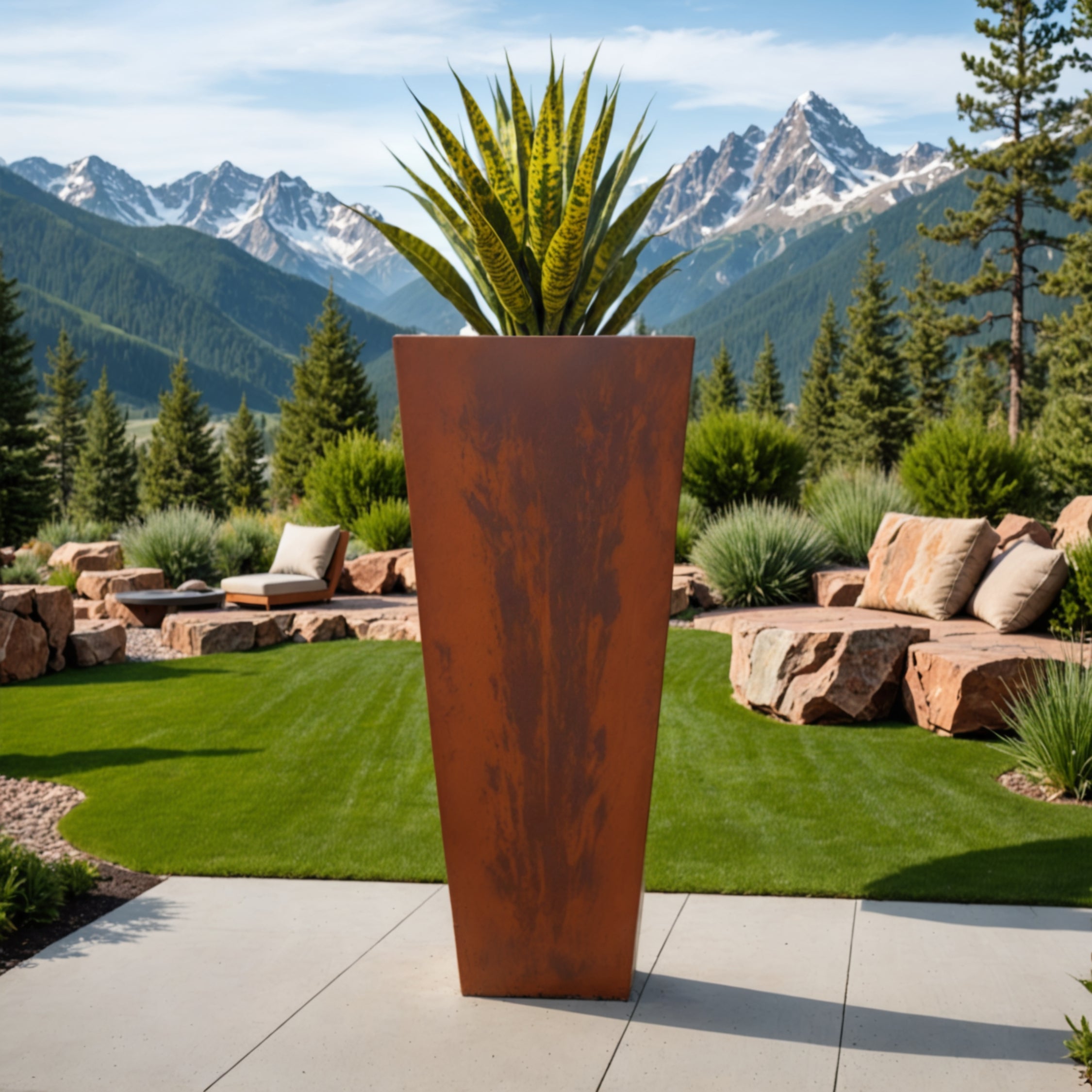 Steel Radius Tapered Planters