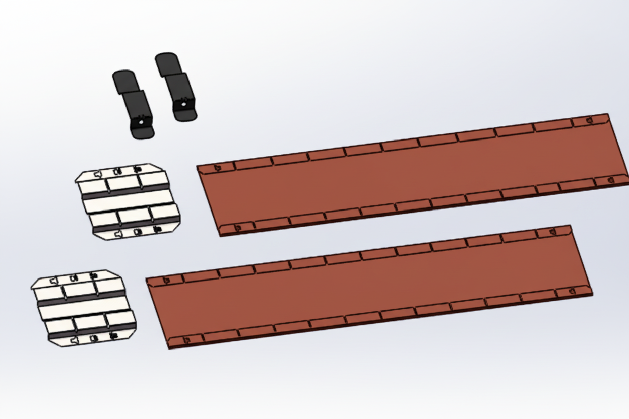 A garden bed edging system made of weathering steel, showing a mix of brown and gray colors. Henderson Garden Supply