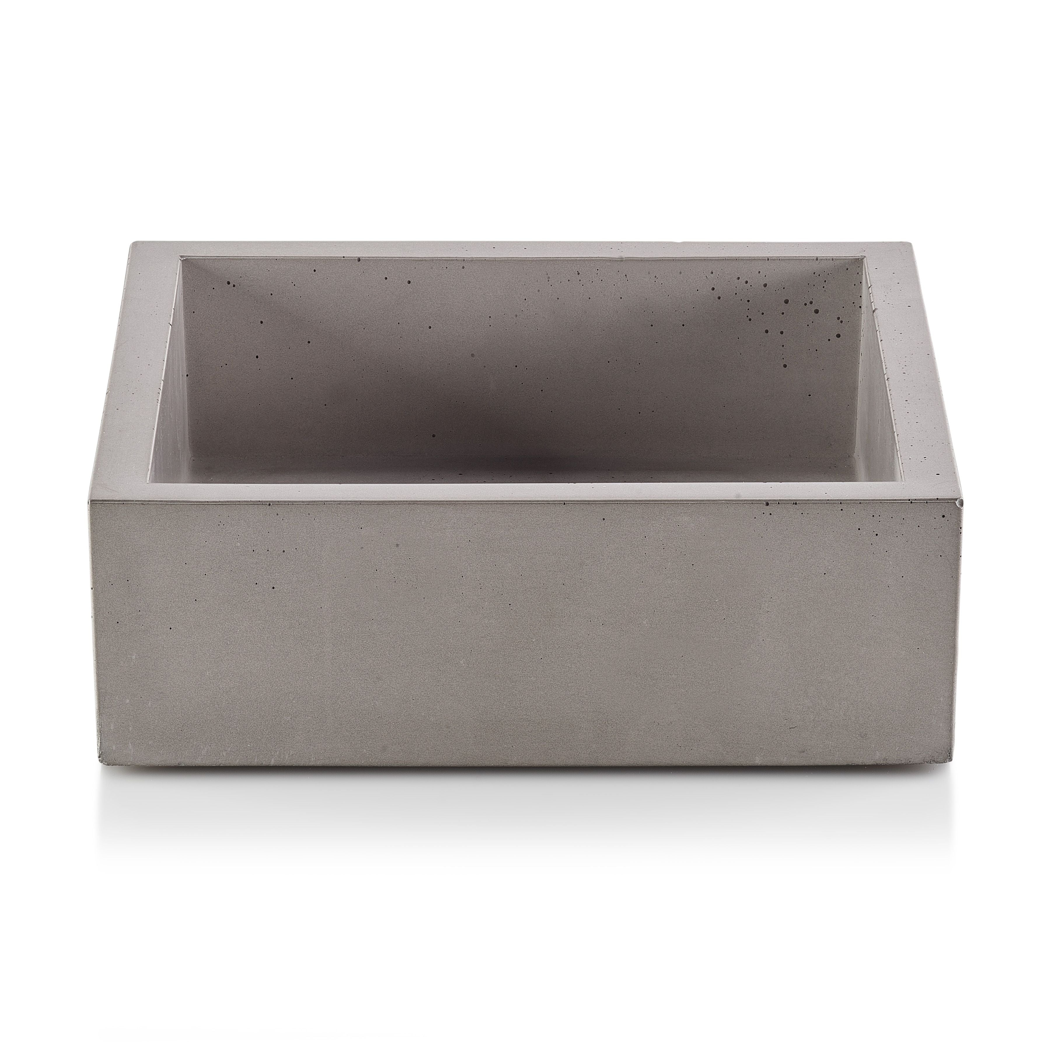 Concrete napkin holder on a white background. Henderson Garden Supply