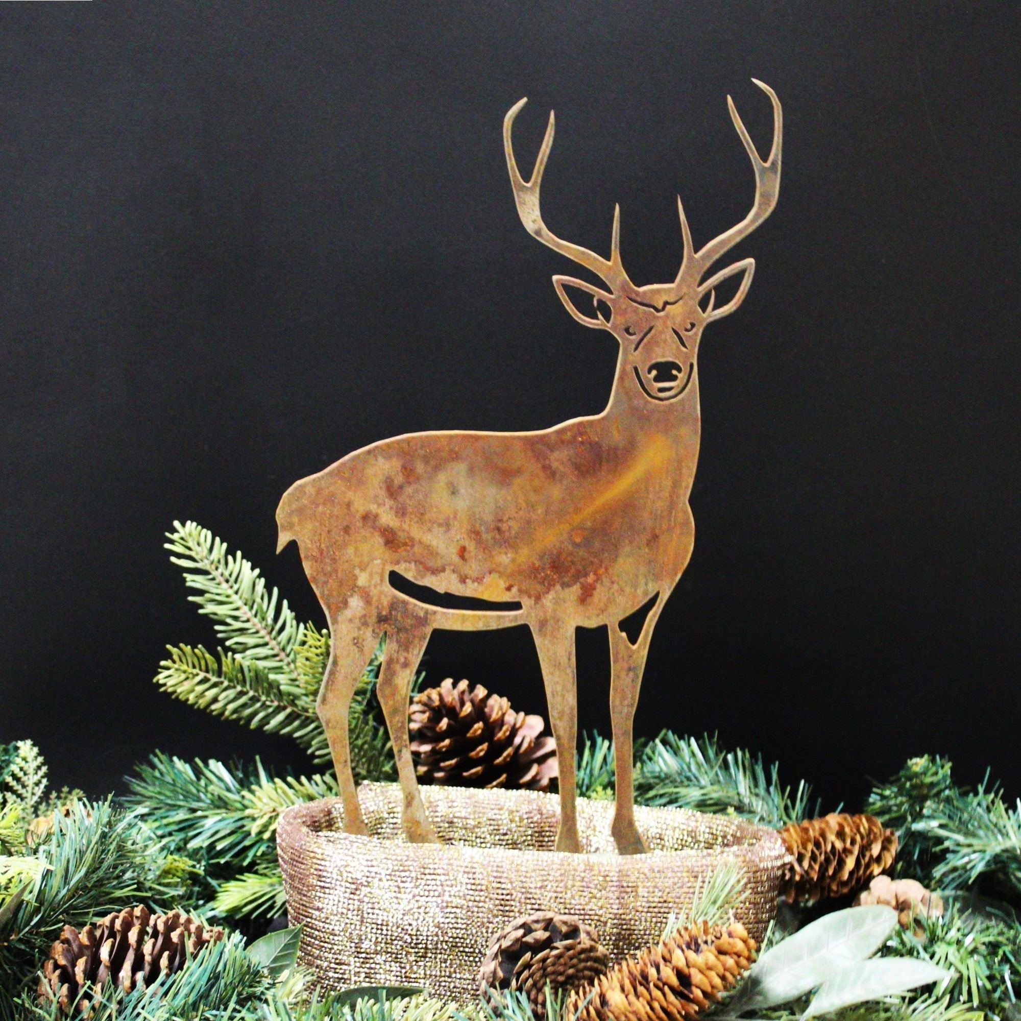 buck with fishing pole christmas ornaments Deer Metal Garden Silhouette making it perfect for displaying on a Christmas tree Amyhill 30 Pieces Christmas Deer