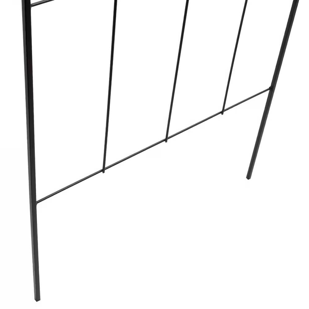 Black metal bed frame on a white background. Henderson Garden Supply