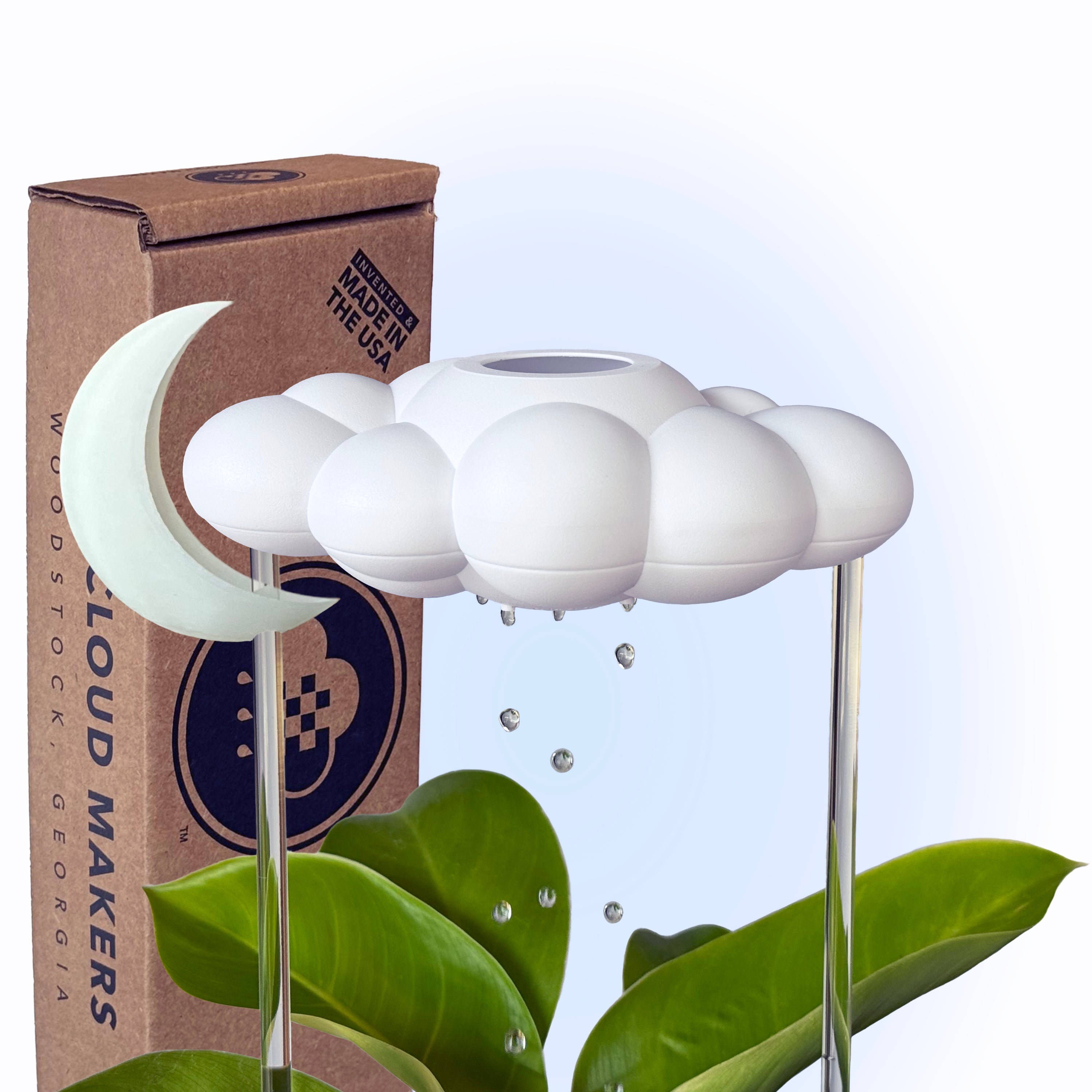 Dripping Rain Cloud with Glow in the Dark Moon Charm