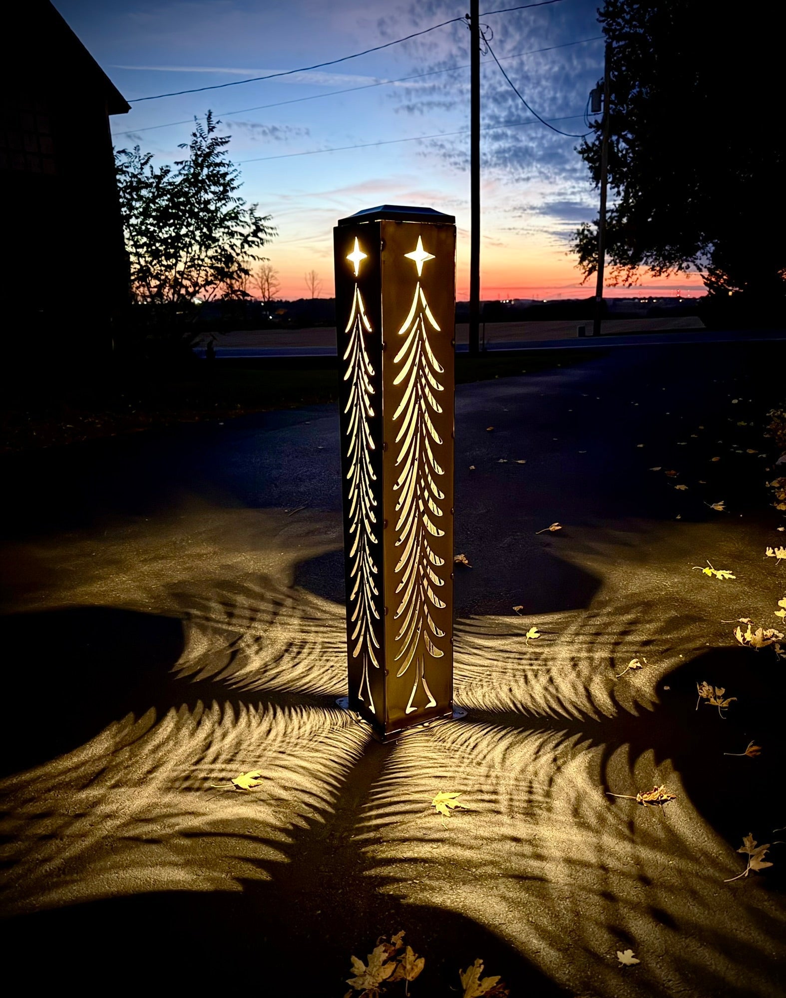 Christmas Tree Solar Luminary - Steel