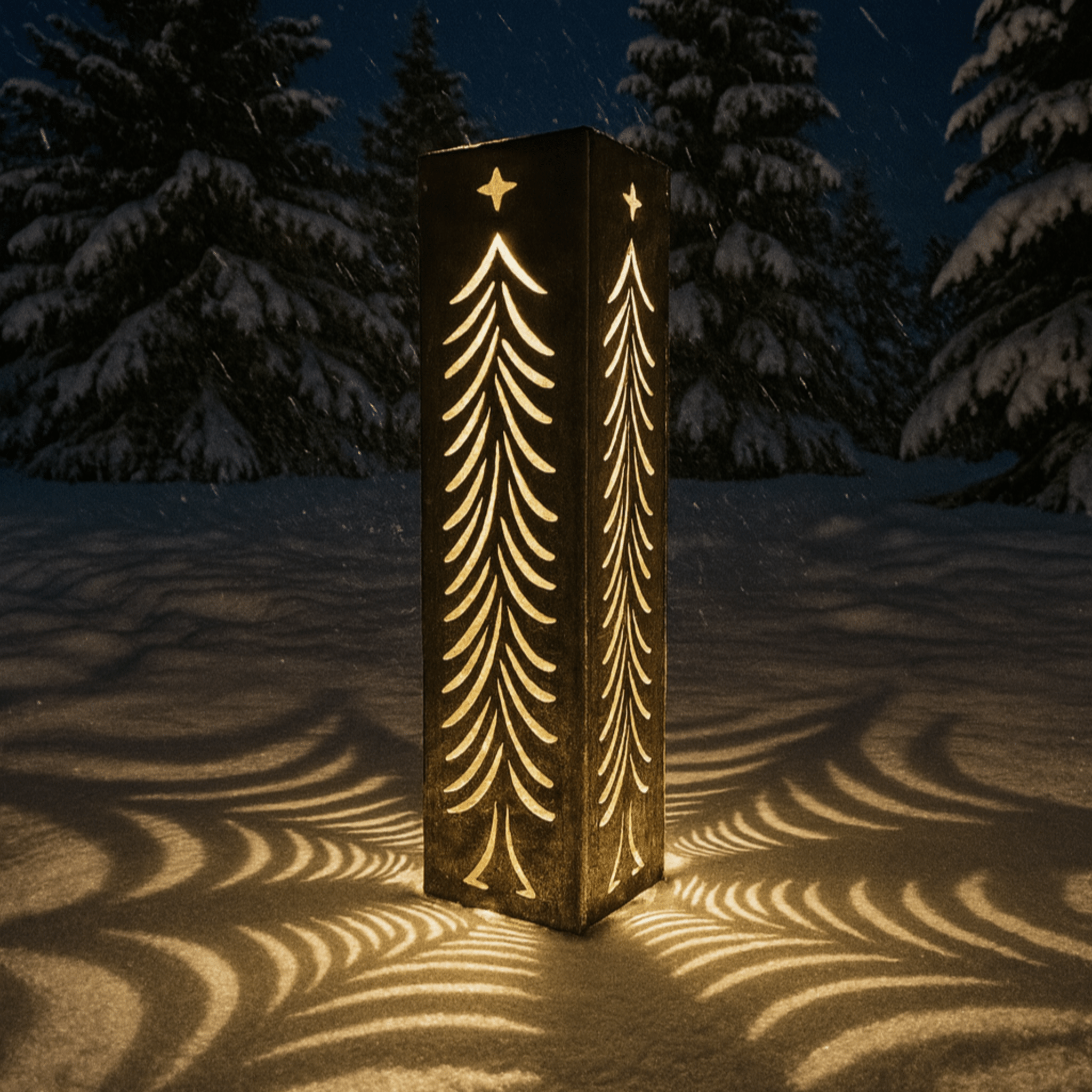 Christmas Tree Solar Luminary - Steel