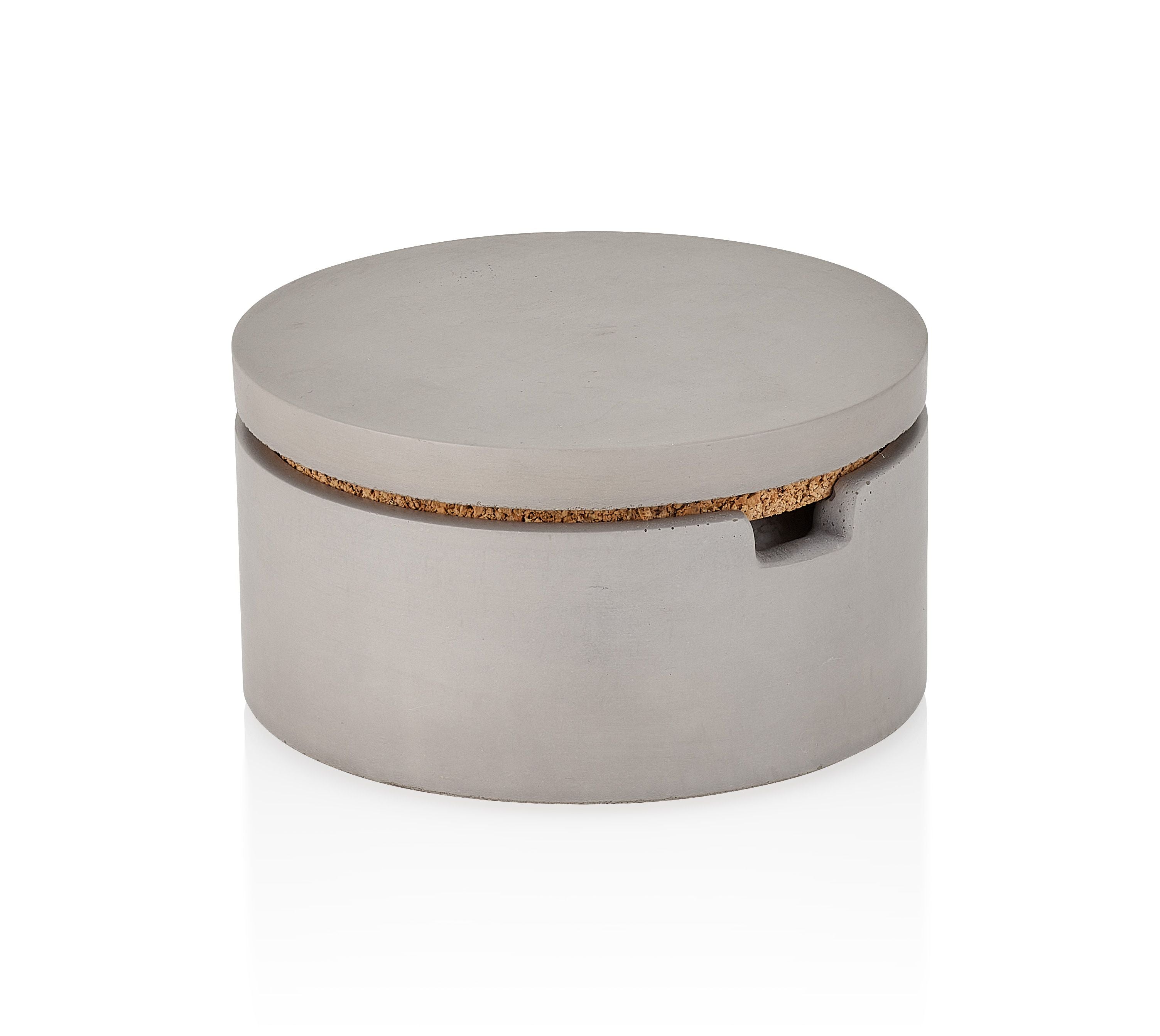 Concrete Salt Cellar with Spoon – Gray