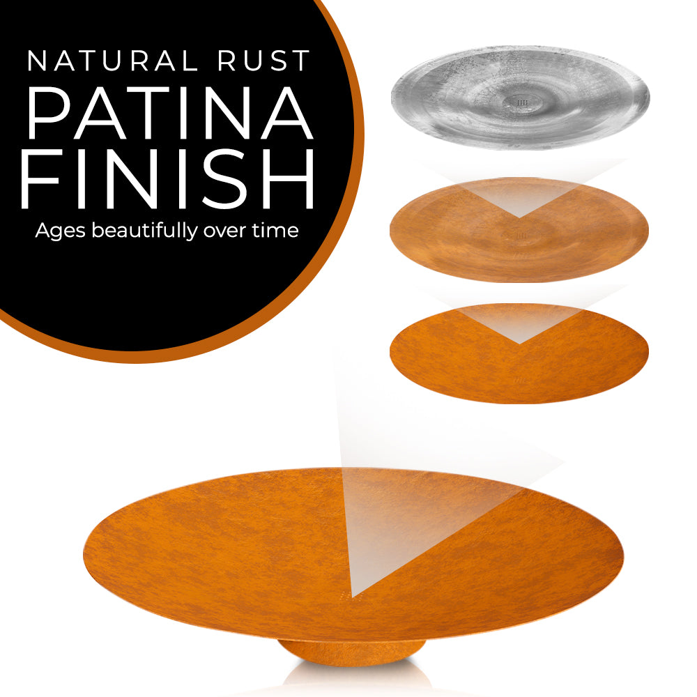 Corten Steel Fire Pit, Water Bowl*, and Planter Bowl