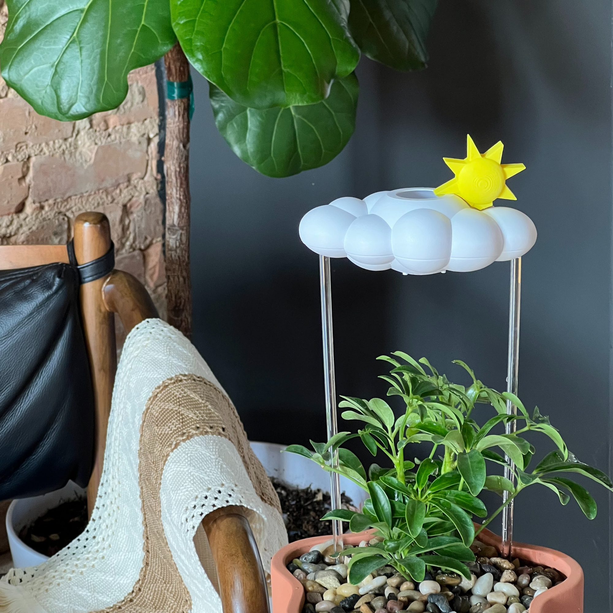 Dripping Rain Cloud with Sun Charm