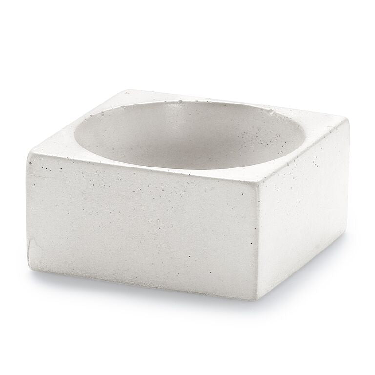 Concrete planter with geometric design on a white background. Henderson Garden Supply