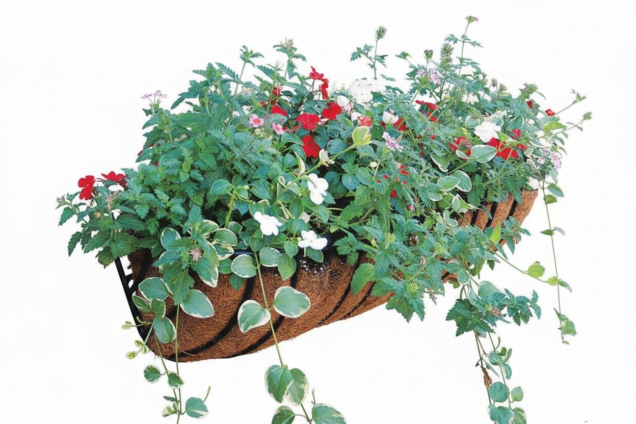 rail hanging planter boxes Euro Classic Hayrack Planter & Coco Fiber Liner Set
