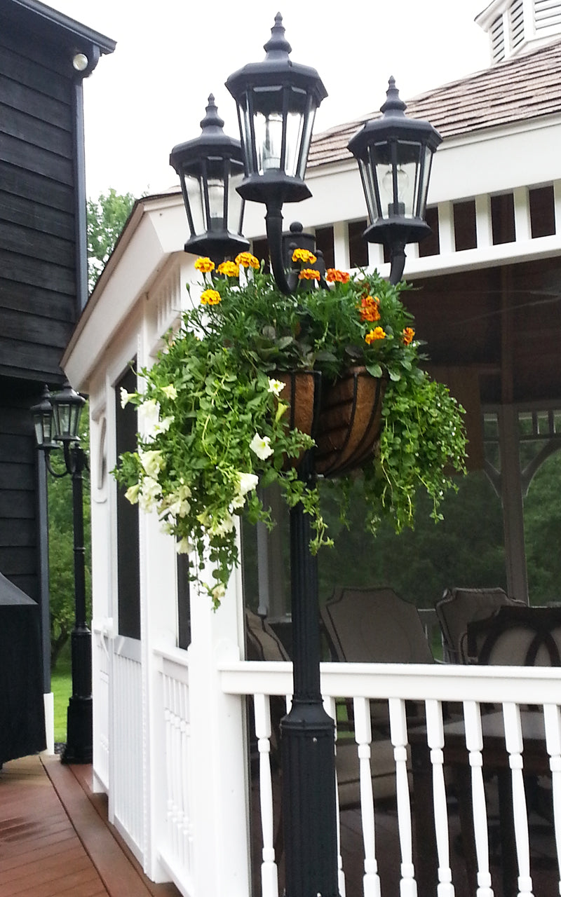 hay rack planter ideas Lamppost Hayrack Planter 16" Euro Classic with Coco Liners