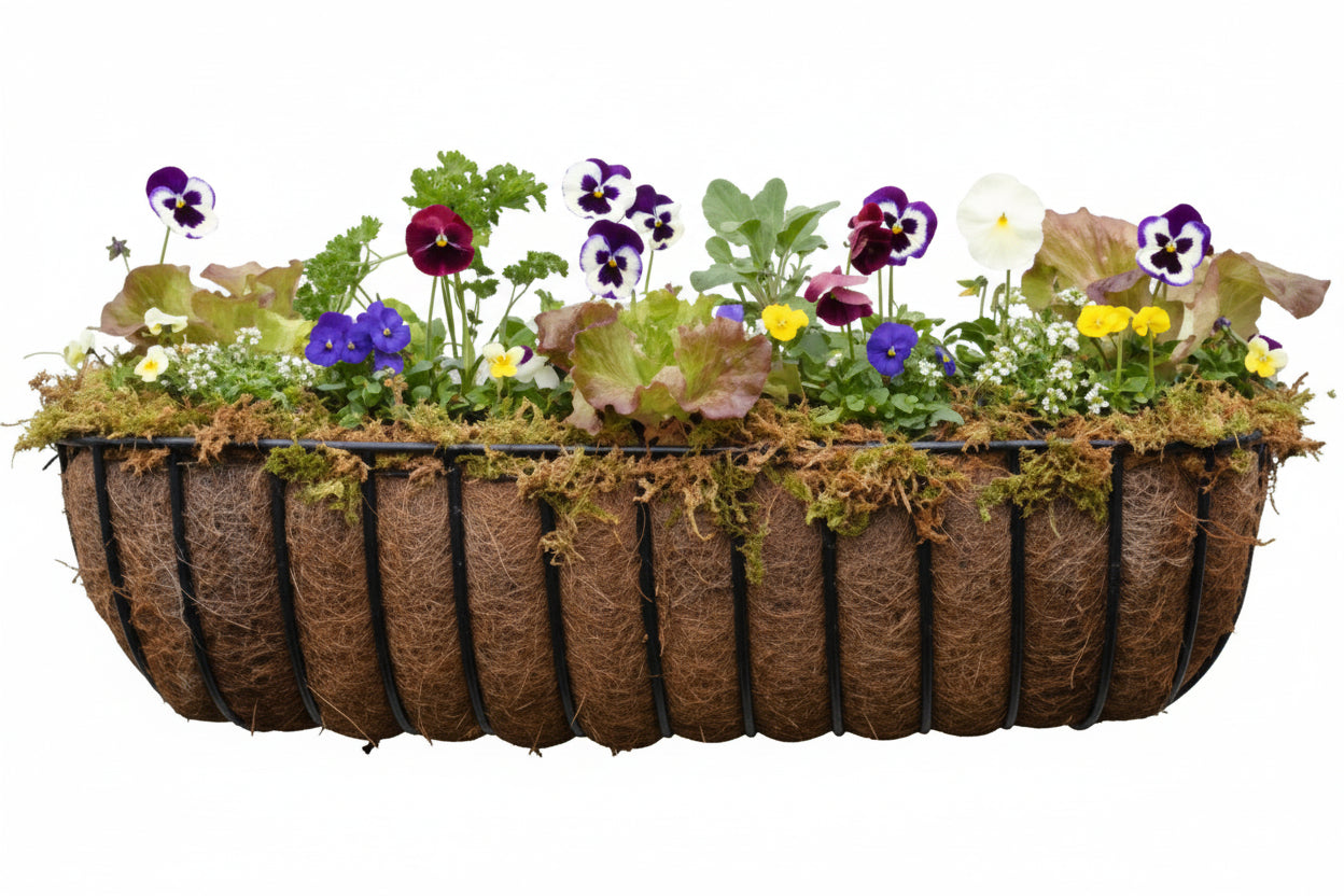hanging trough planter 24" Steel Hayrack Window Box Planter
