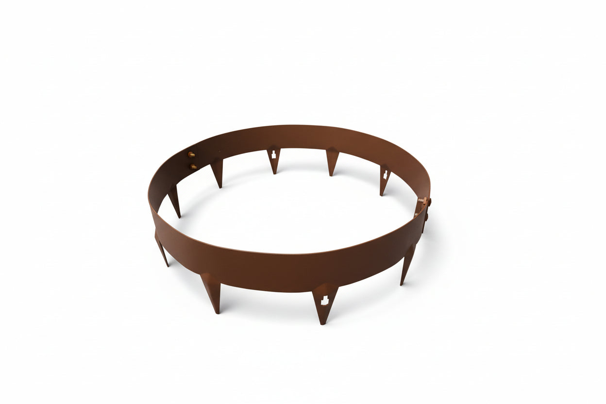 Core Edge Pre-Rolled Steel Garden / Tree Rings Shown in Brown - Henderson Garden Supply