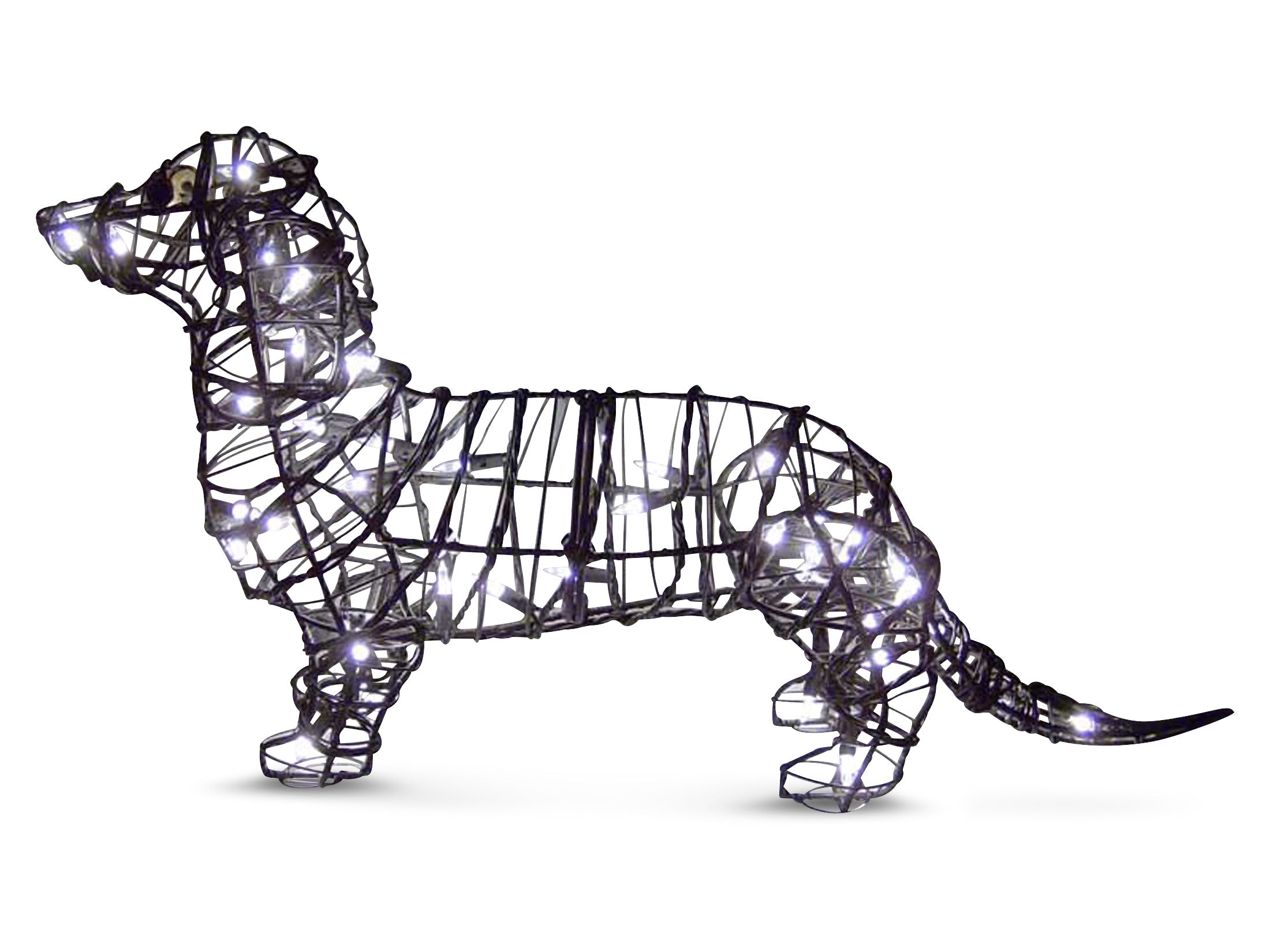 Dachshund Rust free Steel Pre-Lit Topiary frame - Henderson Garden Supply