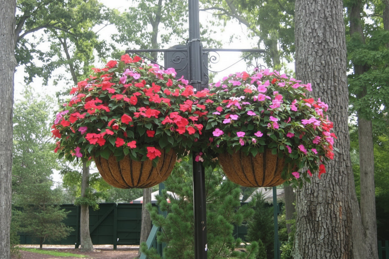 Large hanging basket with coco fiber liner - Henderson Garden Supply