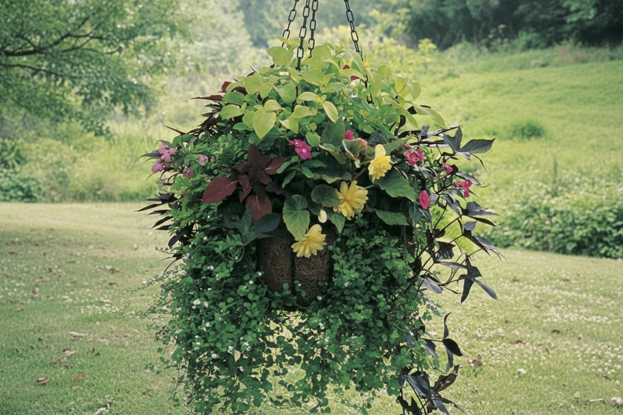 Heavy duty 25" hanging basket and coco fiber liner - Henderson Garden Supply