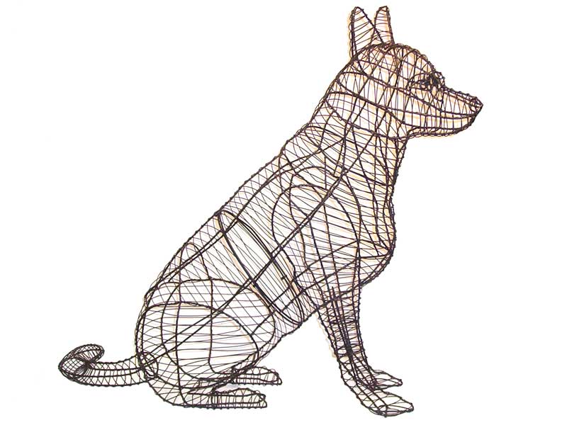 German Shepherd Sitting Topiary Frame - Henderson Garden Supply