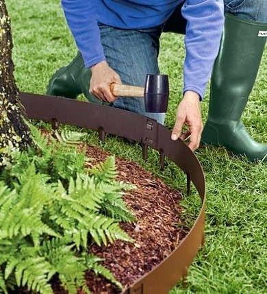 Core Edge Pre-Rolled Steel Garden / Tree Rings Shown in Brown Used as Tree Ring- Henderson Garden Supply