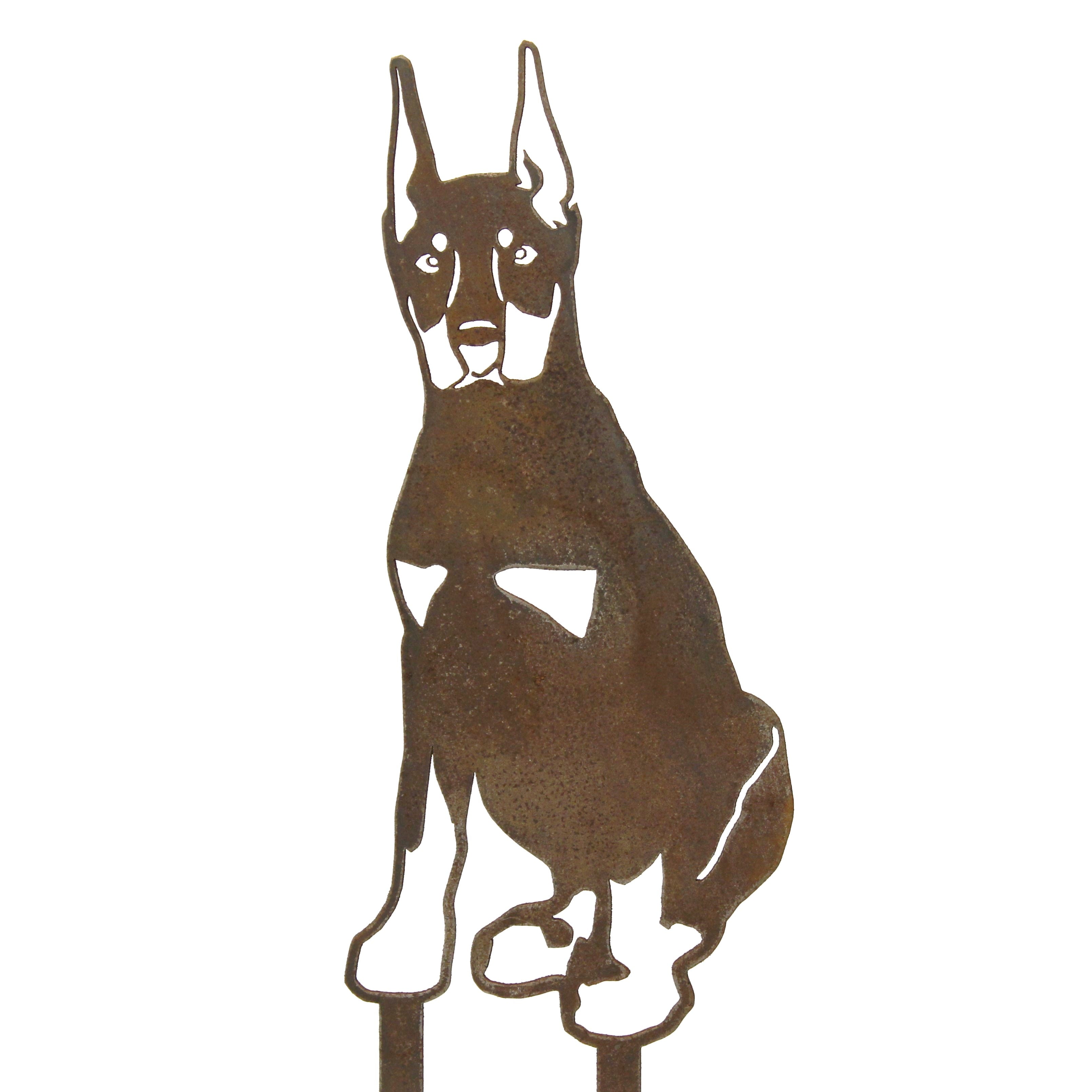 Doberman Pinscher - Cropped Ear - Yard Stake - Henderson Garden