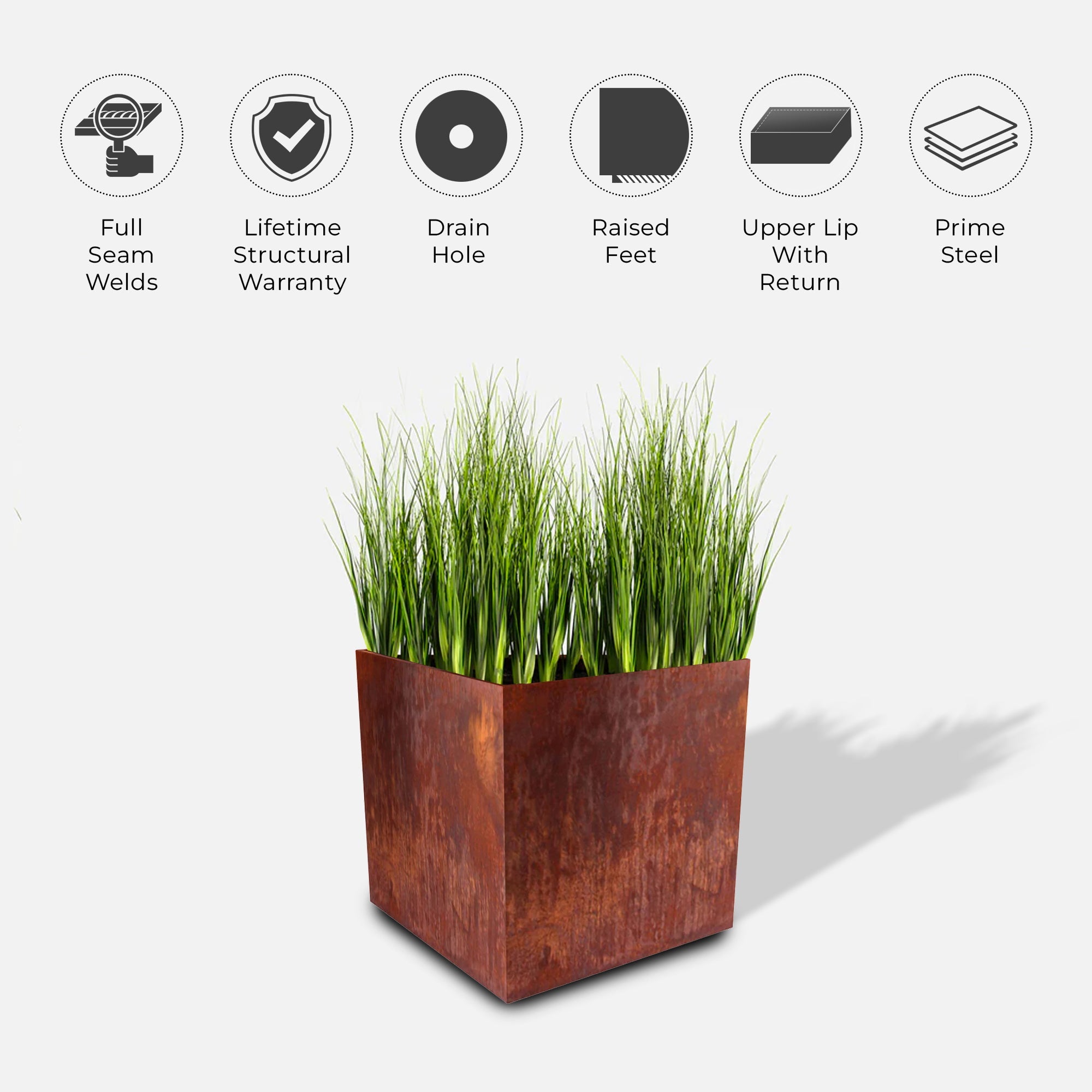Corten Steel Cube Planters