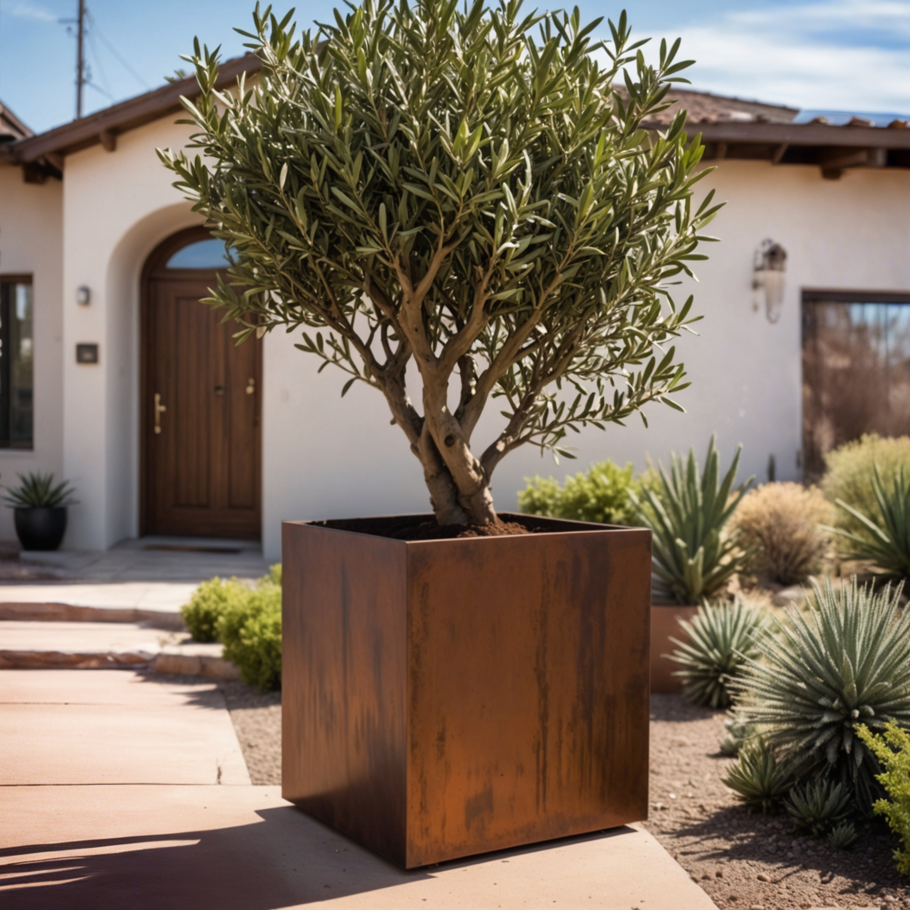 Corten Steel Cube Planters