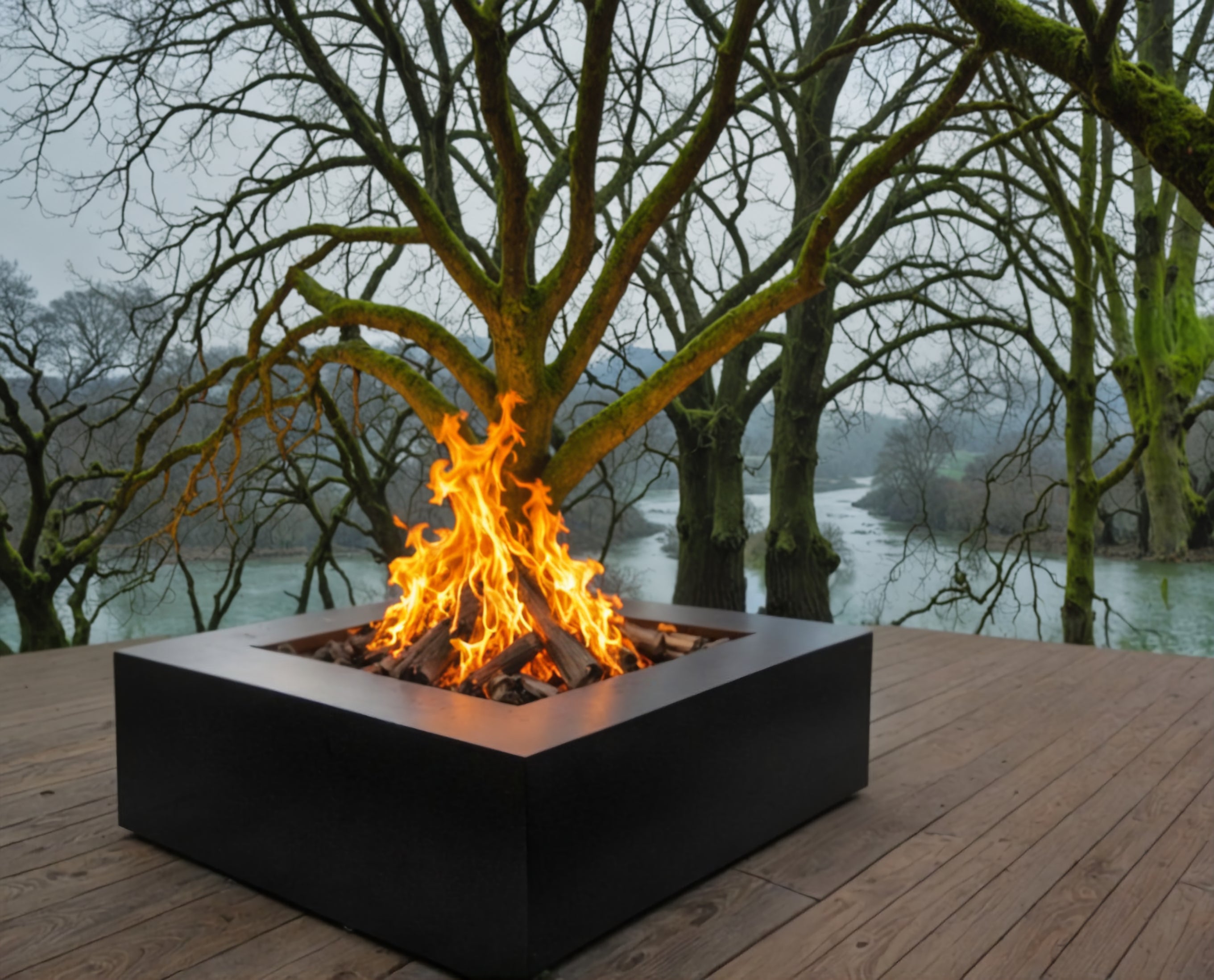 Square Corten Fire Pit