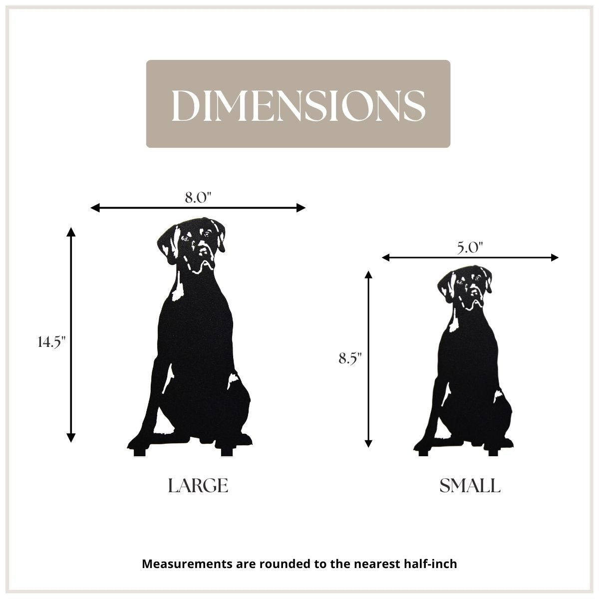 Weimaraner Metal Garden Silhouette - Handmade Steel Dog Yard Art