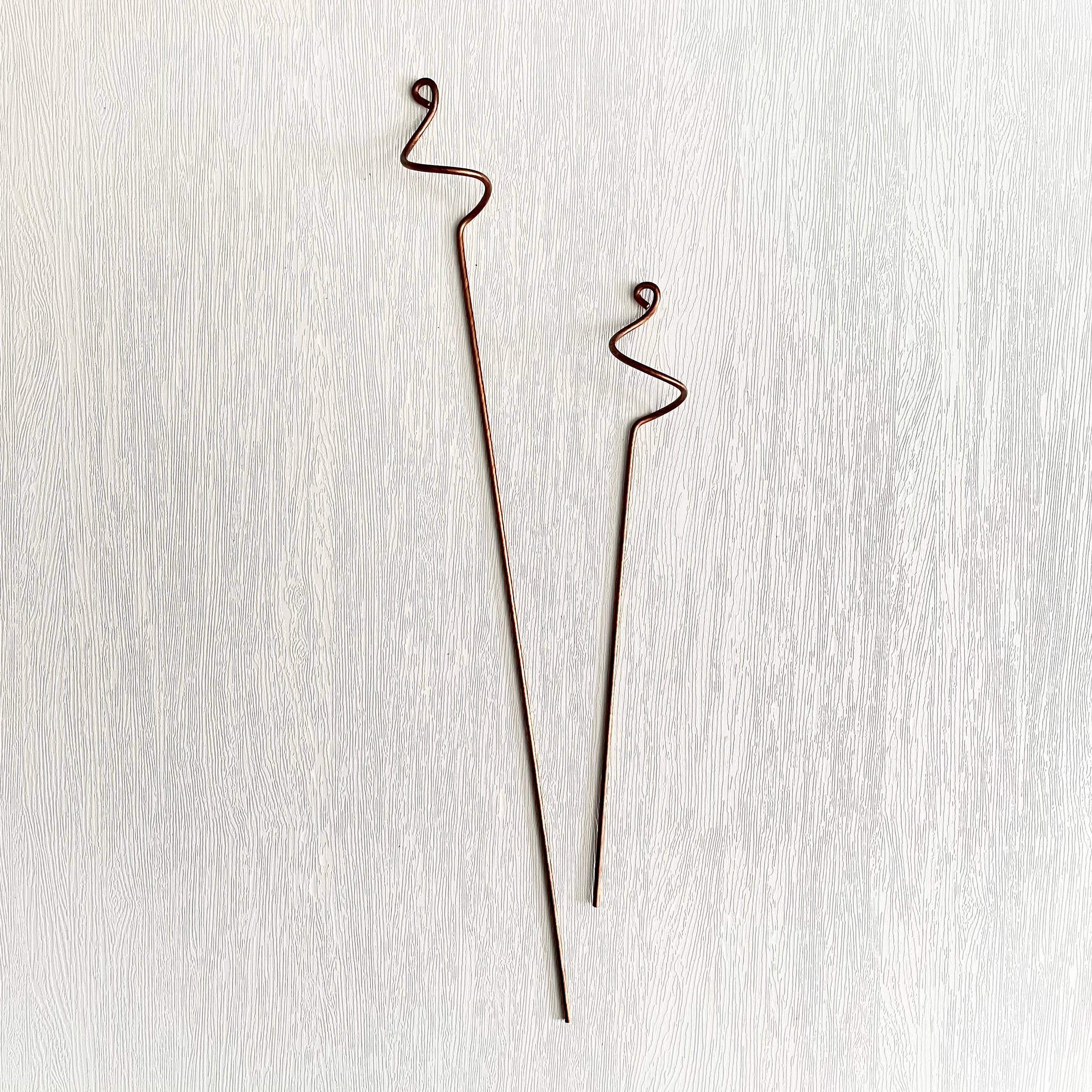 Copper Curl Plant Stick, Orchid Stake, 3 Lengths Available