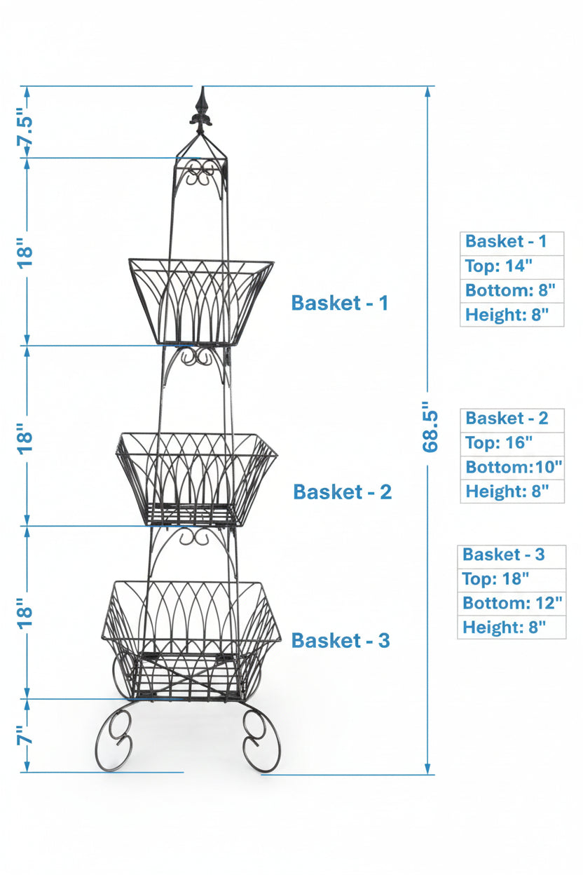 Pamela Crawford 3 Tiered Ornate Planter