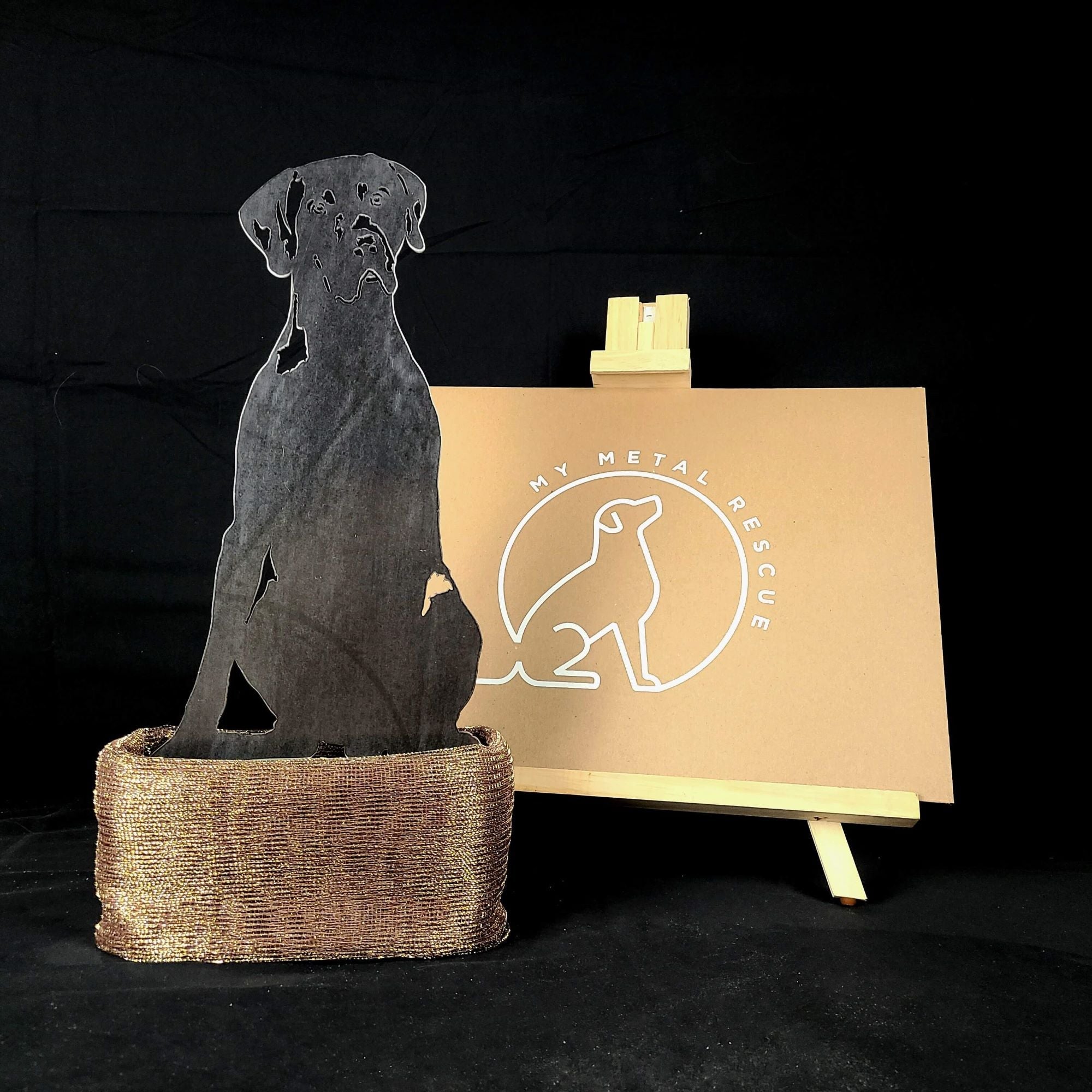Weimaraner Metal Garden Silhouette - Handmade Steel Dog Yard Art