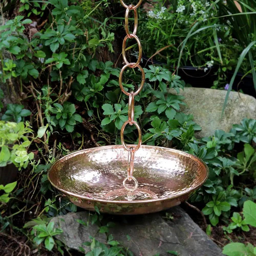 Copper rain chain  on a natural background - Henderson Garden Supply