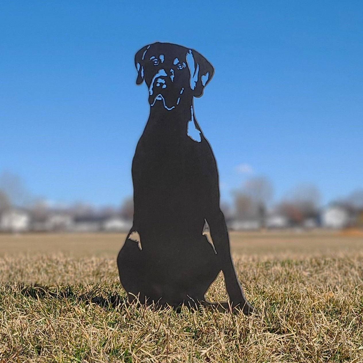 Weimaraner Metal Garden Silhouette - Handmade Steel Dog Yard Art