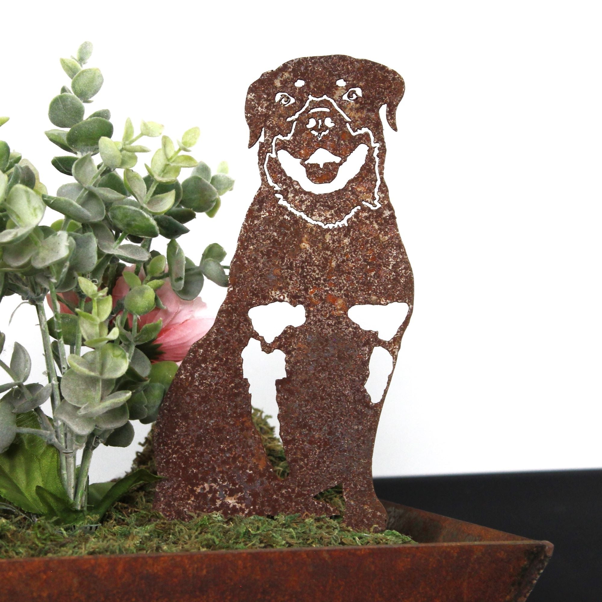 ROTTWEILER スタジャン グレー・ブラック Rottweiler Yard Stake - Hendeson Garden Supply