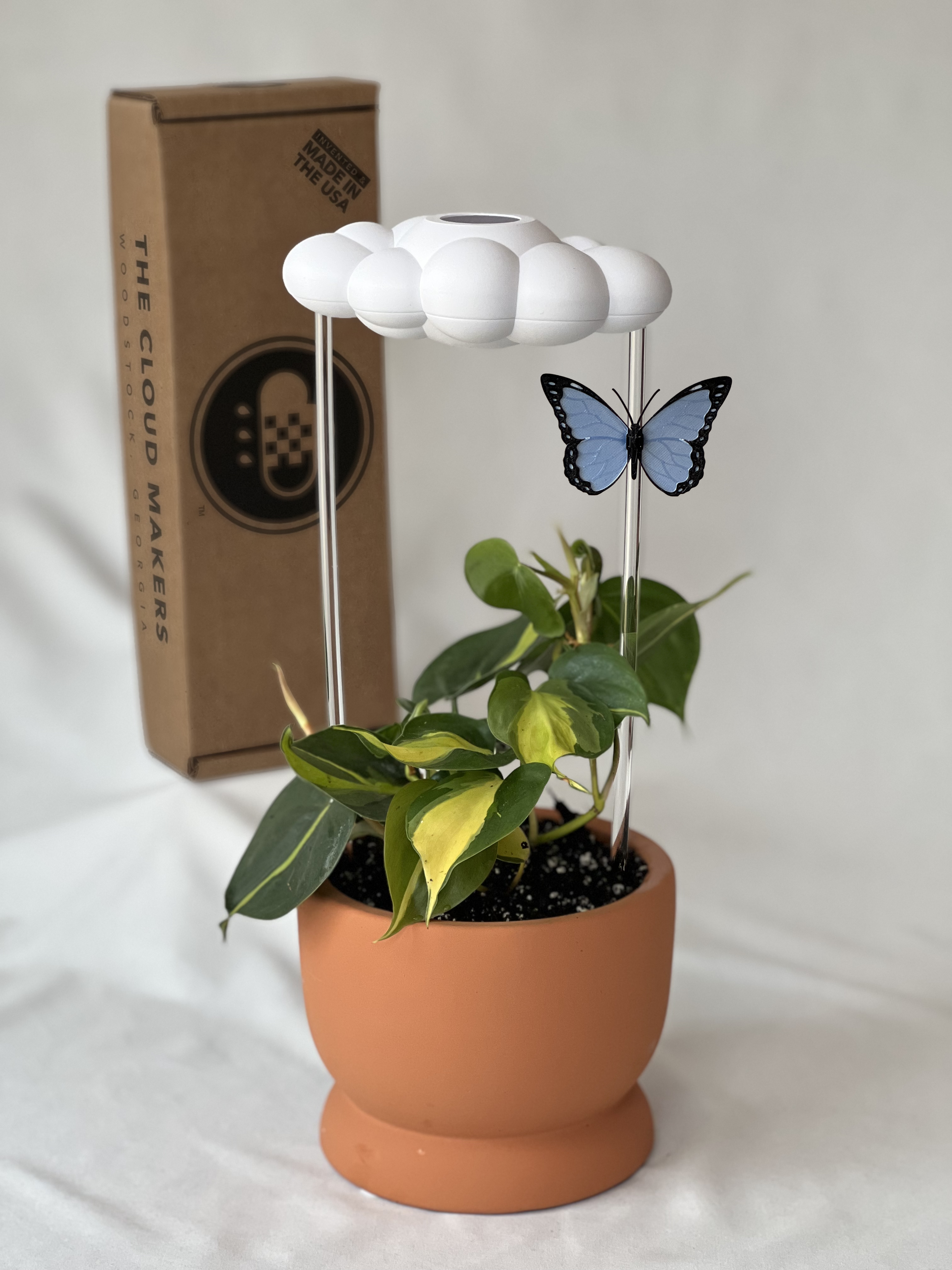 Dripping Rain Cloud with Blue Butterfly Charm