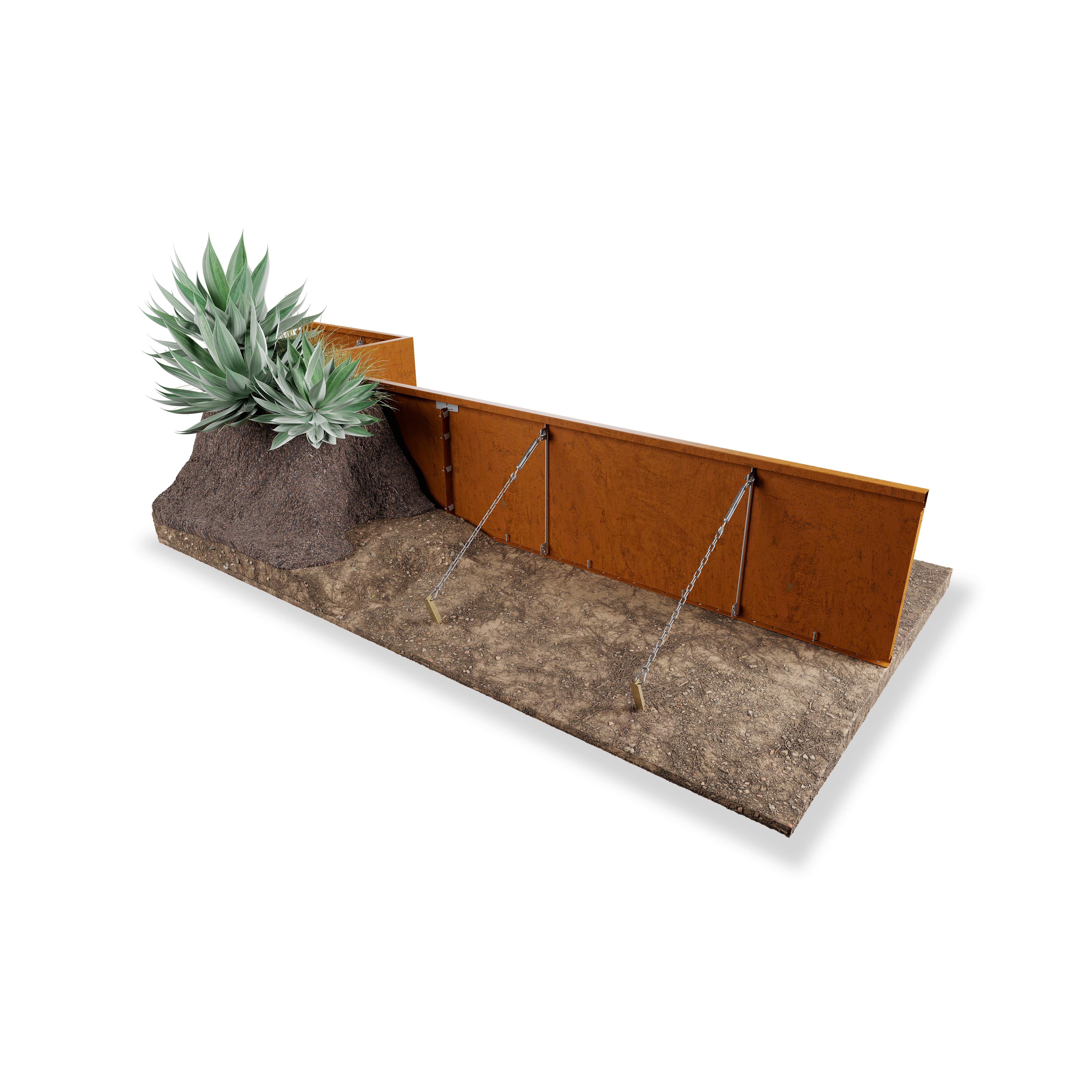Weathering Steel 22 Height Zero Flex Raised Garden Bed Planter Sections - Thumbnail 2