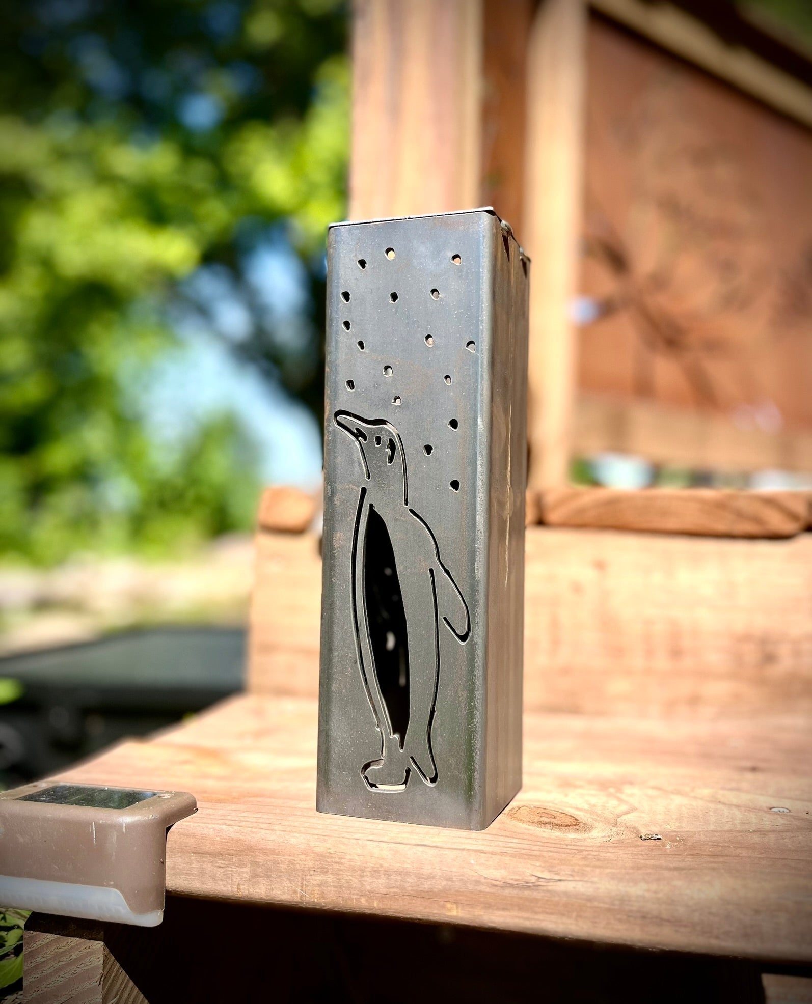 Arctic Glow Luminary Pillars w/ Solar Cap | Penguins