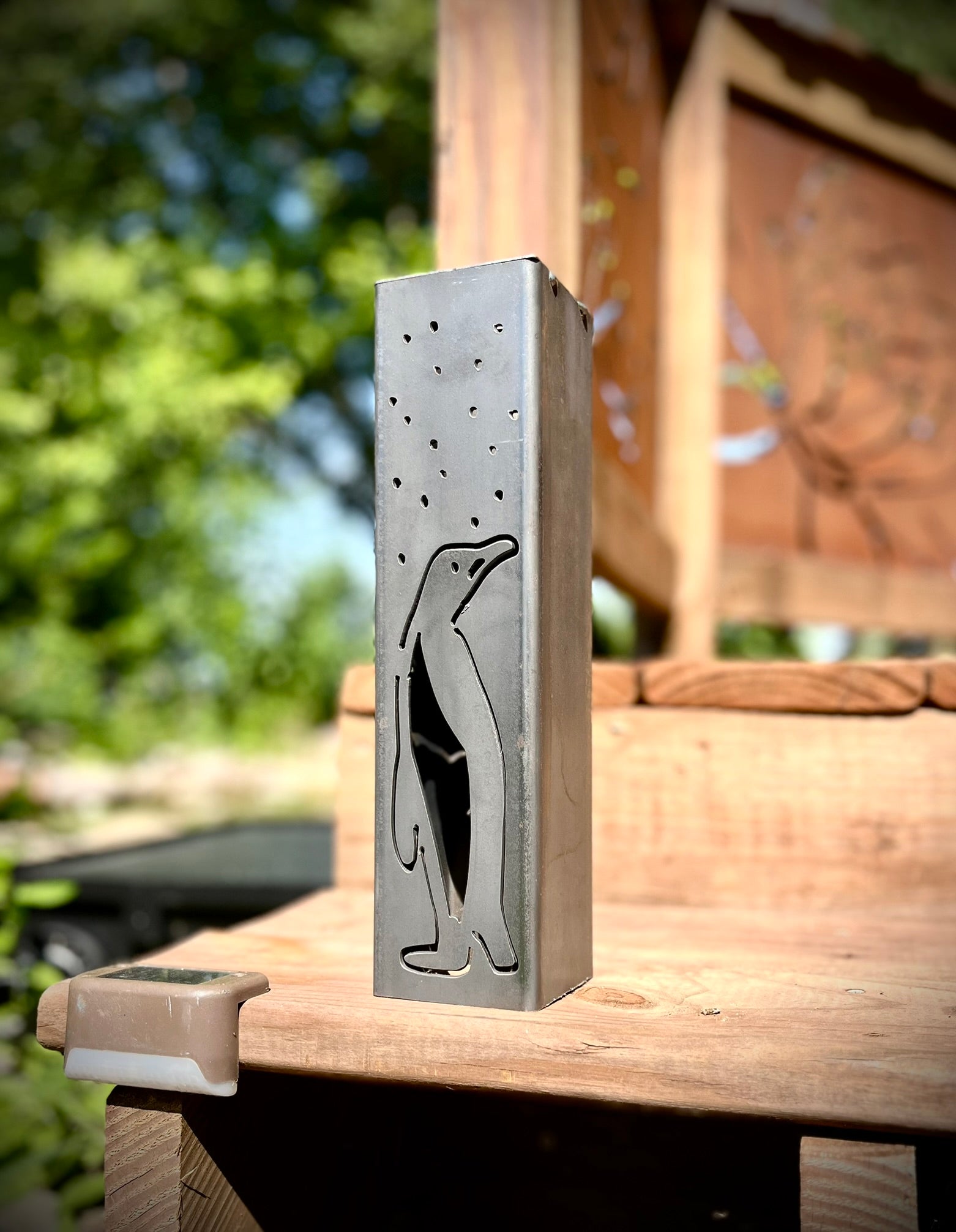 Arctic Glow Luminary Pillars w/ Solar Cap | Penguins