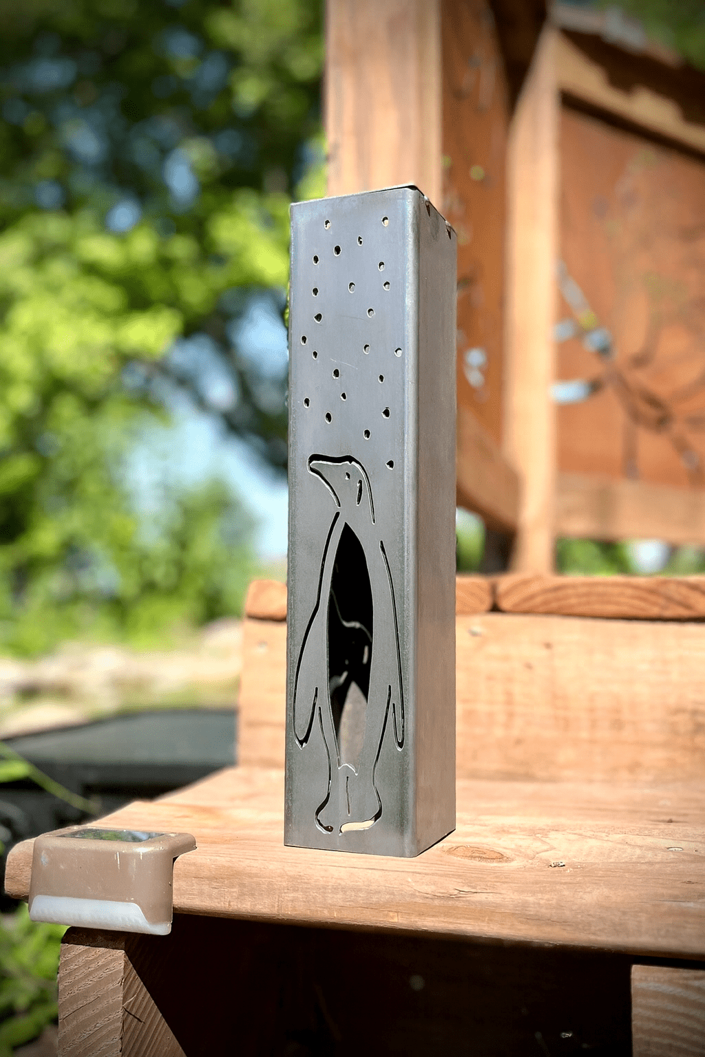 Arctic Glow Luminary Pillars w/ Solar Cap | Penguins