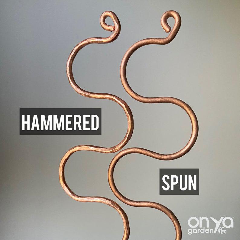 Copper Hairpin Curve Plant Stick, 2 Lengths Available