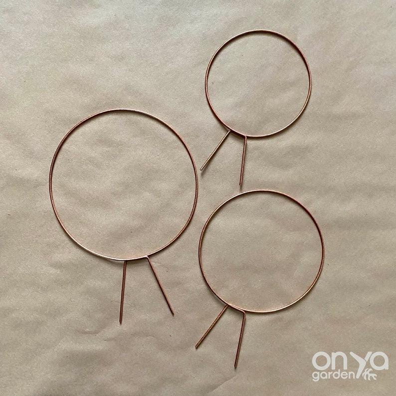 Copper Loop Circle Trellis for House Plants, 3 Sizes Available