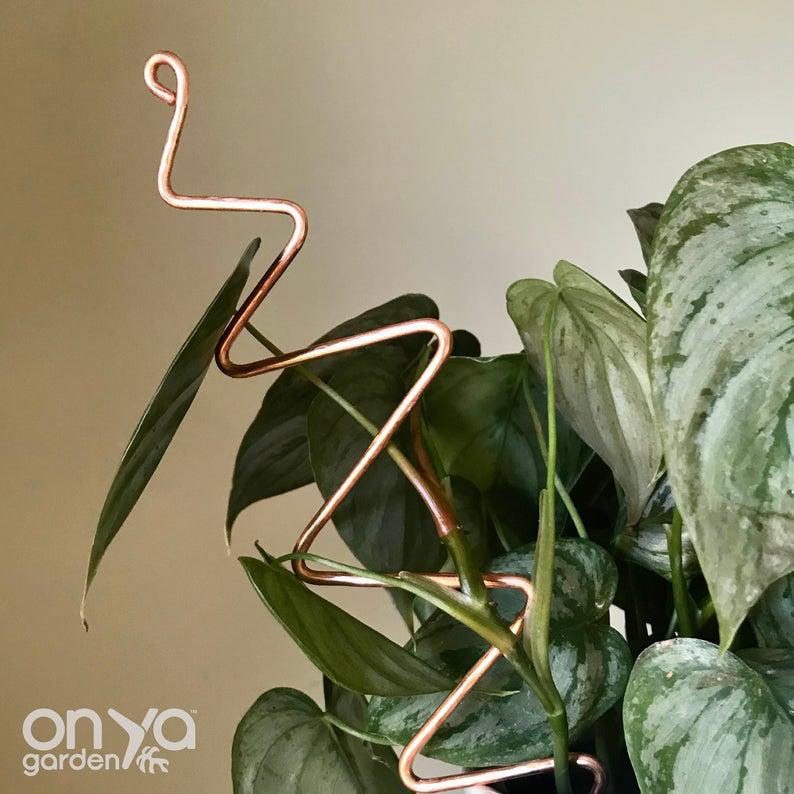 Copper Zig Zag Plant Stick, Plant Support Stake