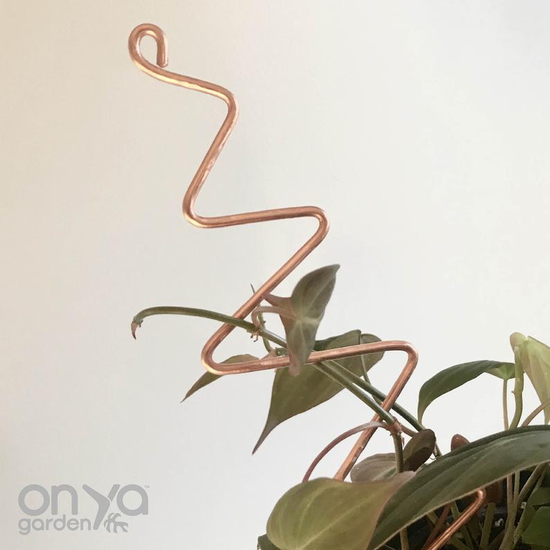 Copper Zig Zag Plant Stick, Plant Support Stake