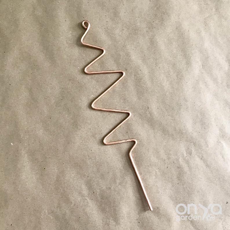 Copper Zig Zag Plant Stick, Plant Support Stake