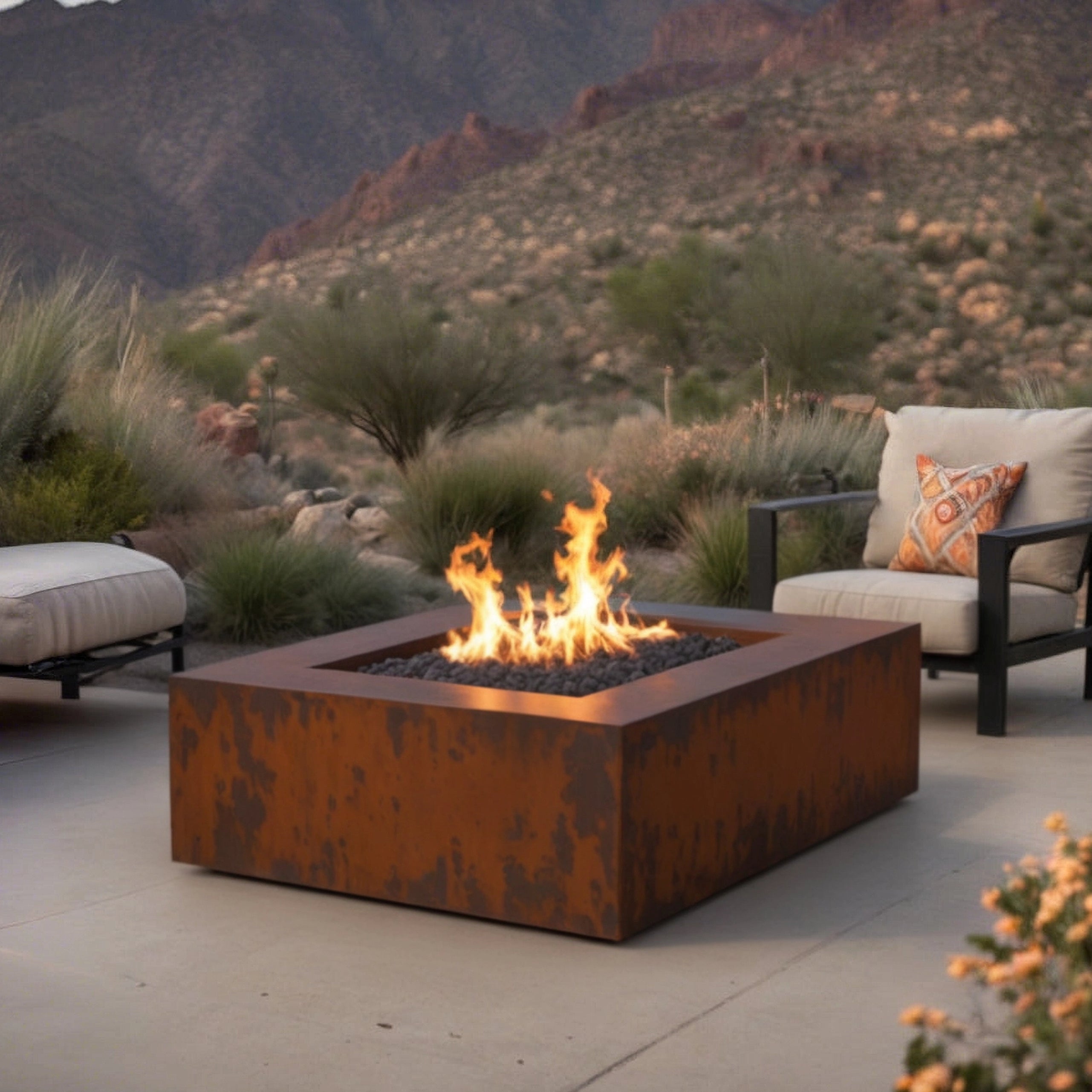Square Corten Fire Pit