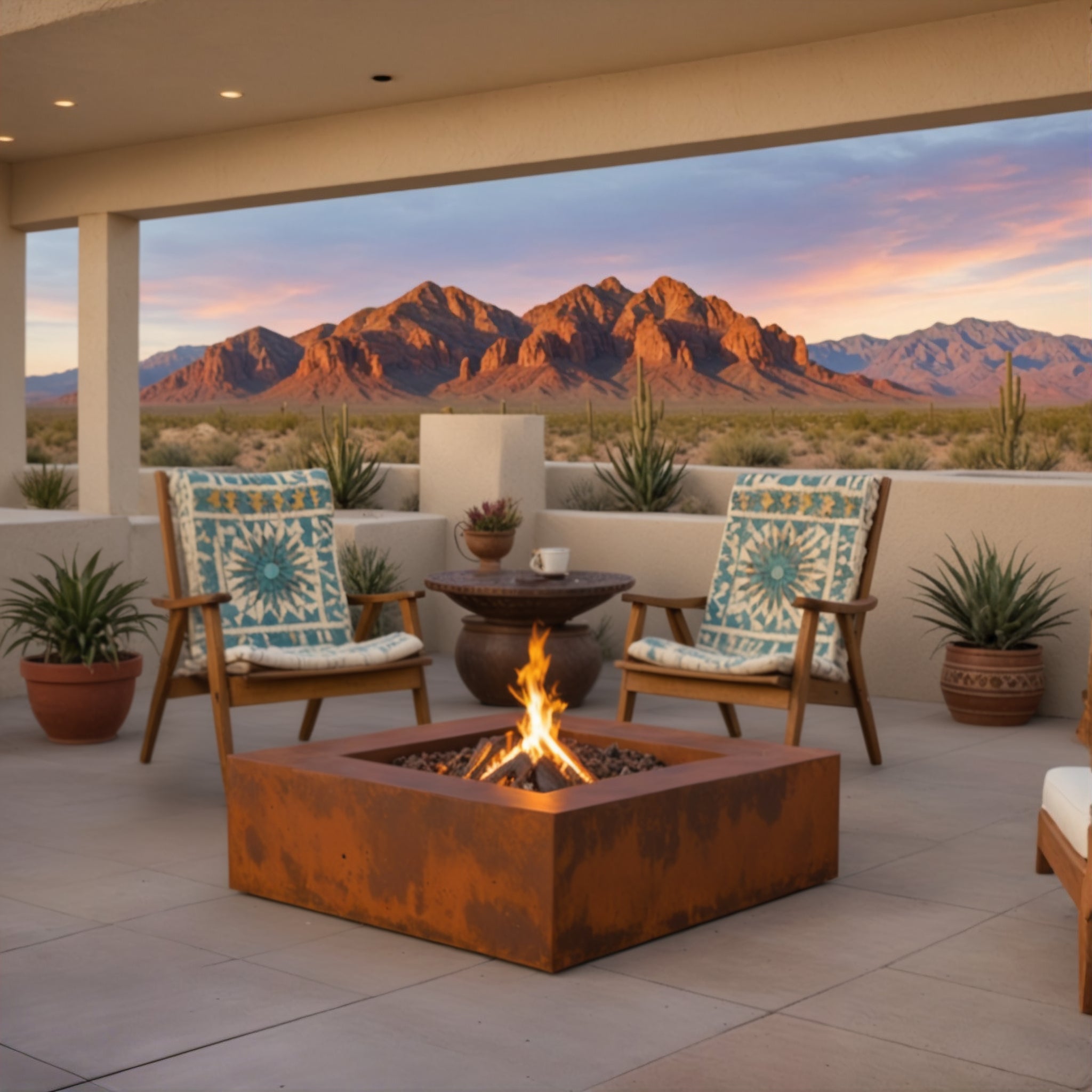 Square Corten Fire Pit