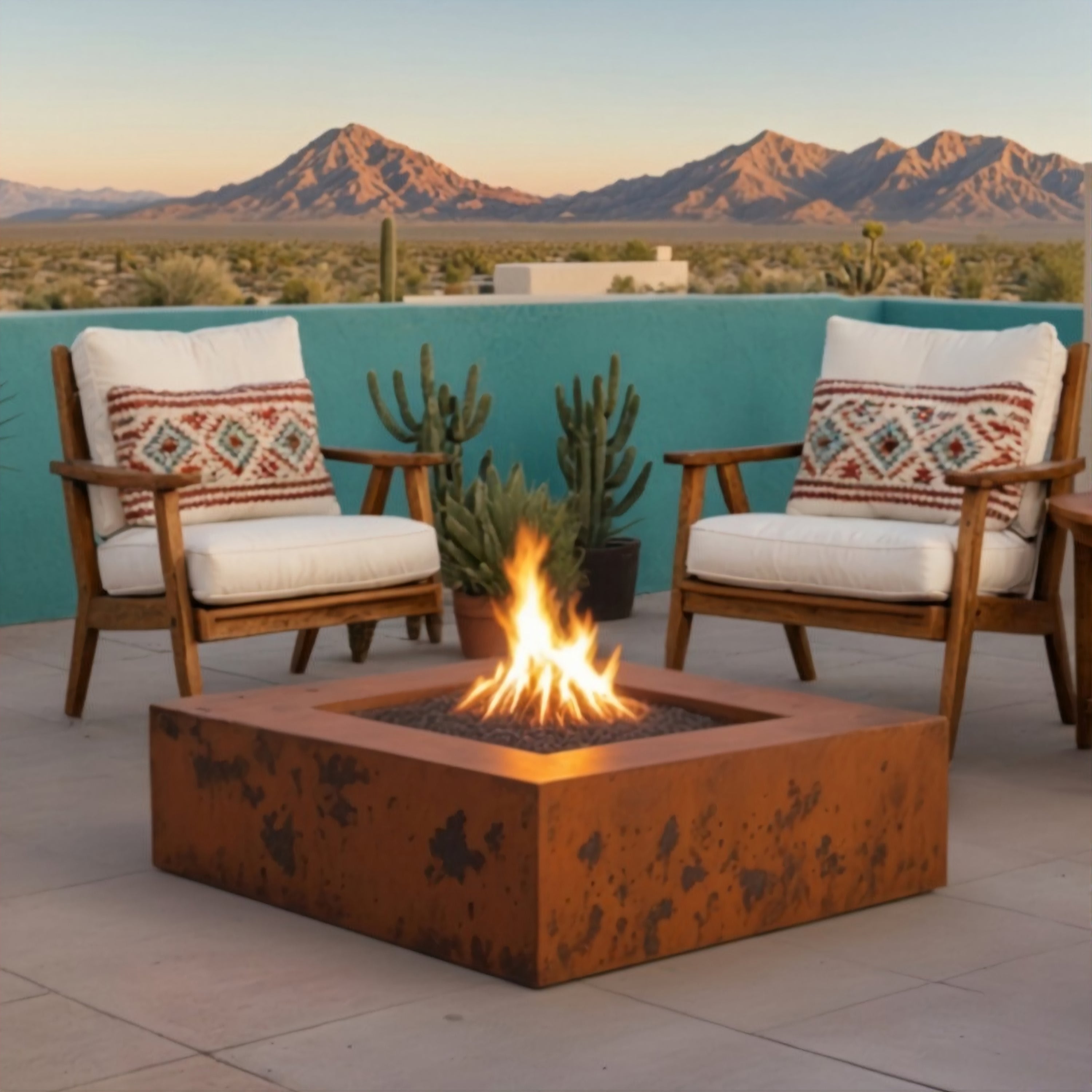Square Corten Fire Pit