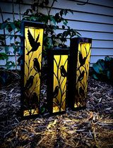 Evening Aviary Luminary Pillar w/ Solar Cap